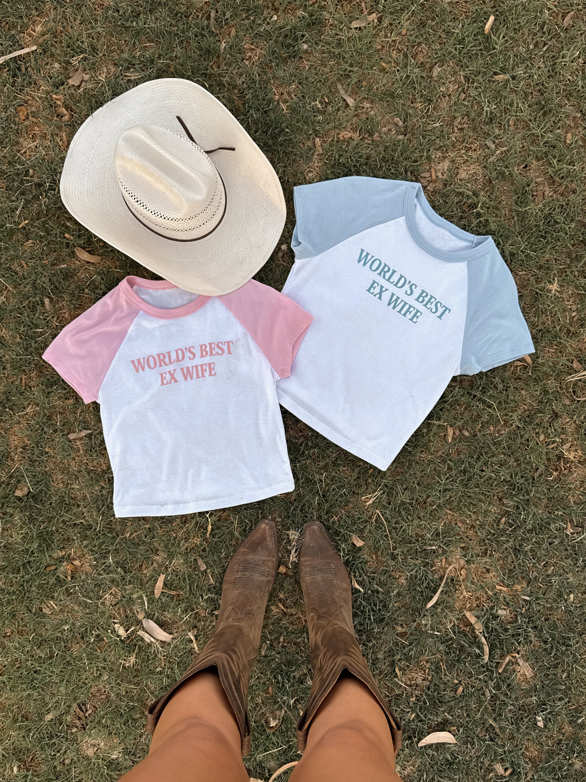 Worlds Best Ex Wife Baseball Tee - Baby Blue