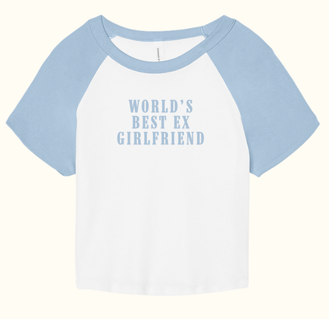 Worlds Best Ex Girlfriend Baseball Tee - Baby Blue